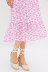 Pink & White Floral Mimi Midi Dress