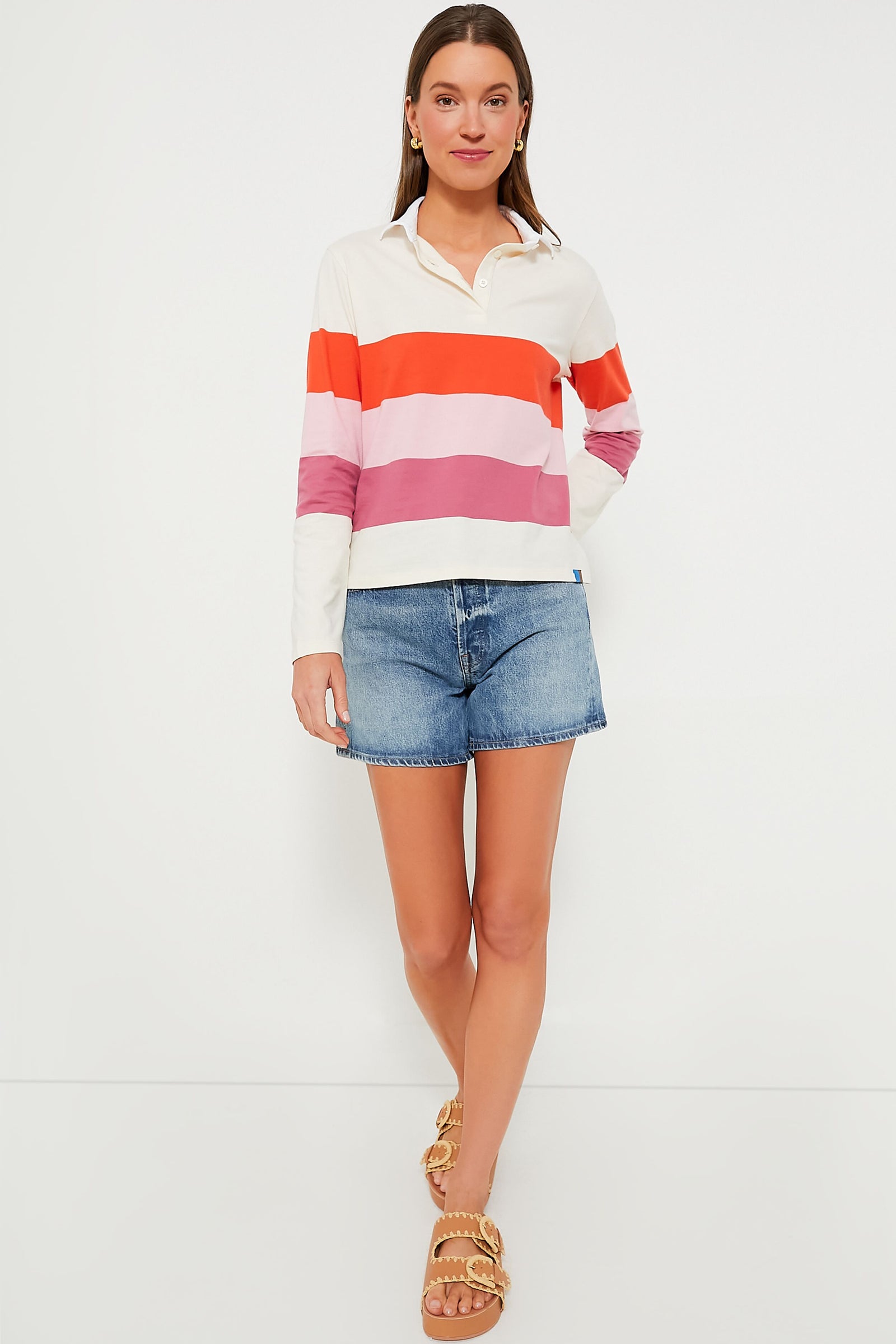 The Poppy Blush Raspberry Colorblock Rugby
