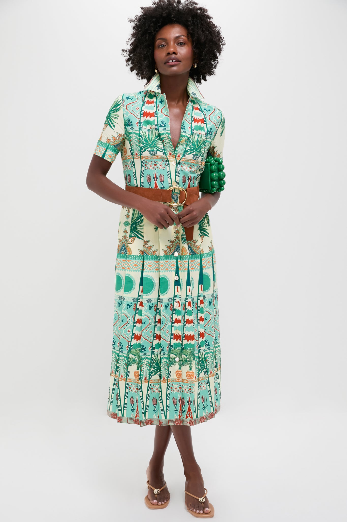 Cognac and Gold Tumble Suede Belt