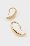 High Polish Gold Egret Climber Earrings sculpted in a swan-neck curve, effortlessly tracing the ear's line with a classic and fun high-end design.