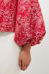 Red & Pink Jacquard Janie Blouse