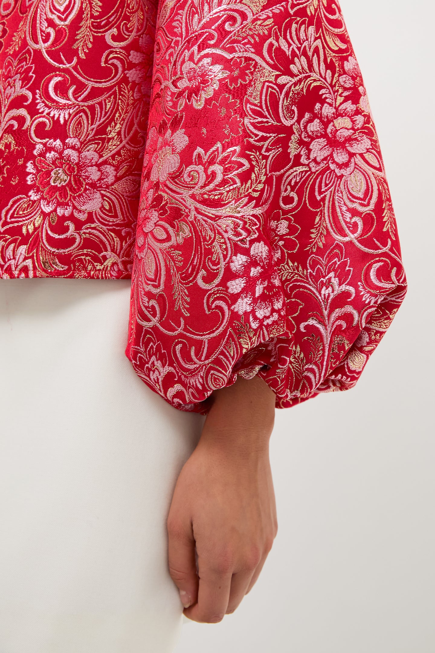 Red & Pink Jacquard Janie Blouse