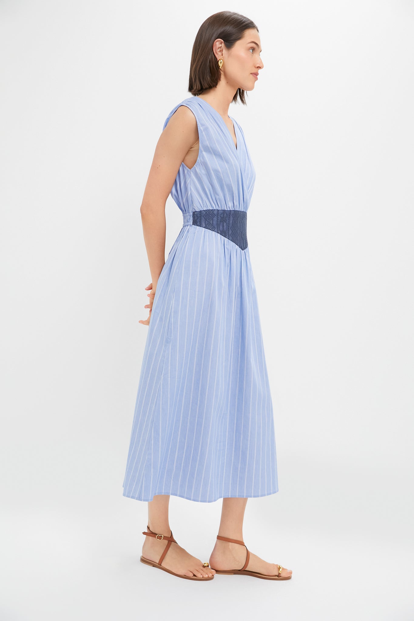 Sky Blue Stripe Cotton Perrie Dress