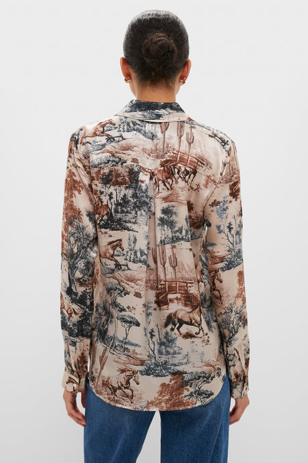 Tan Mountain Western Tyler Long Sleeve Blouse