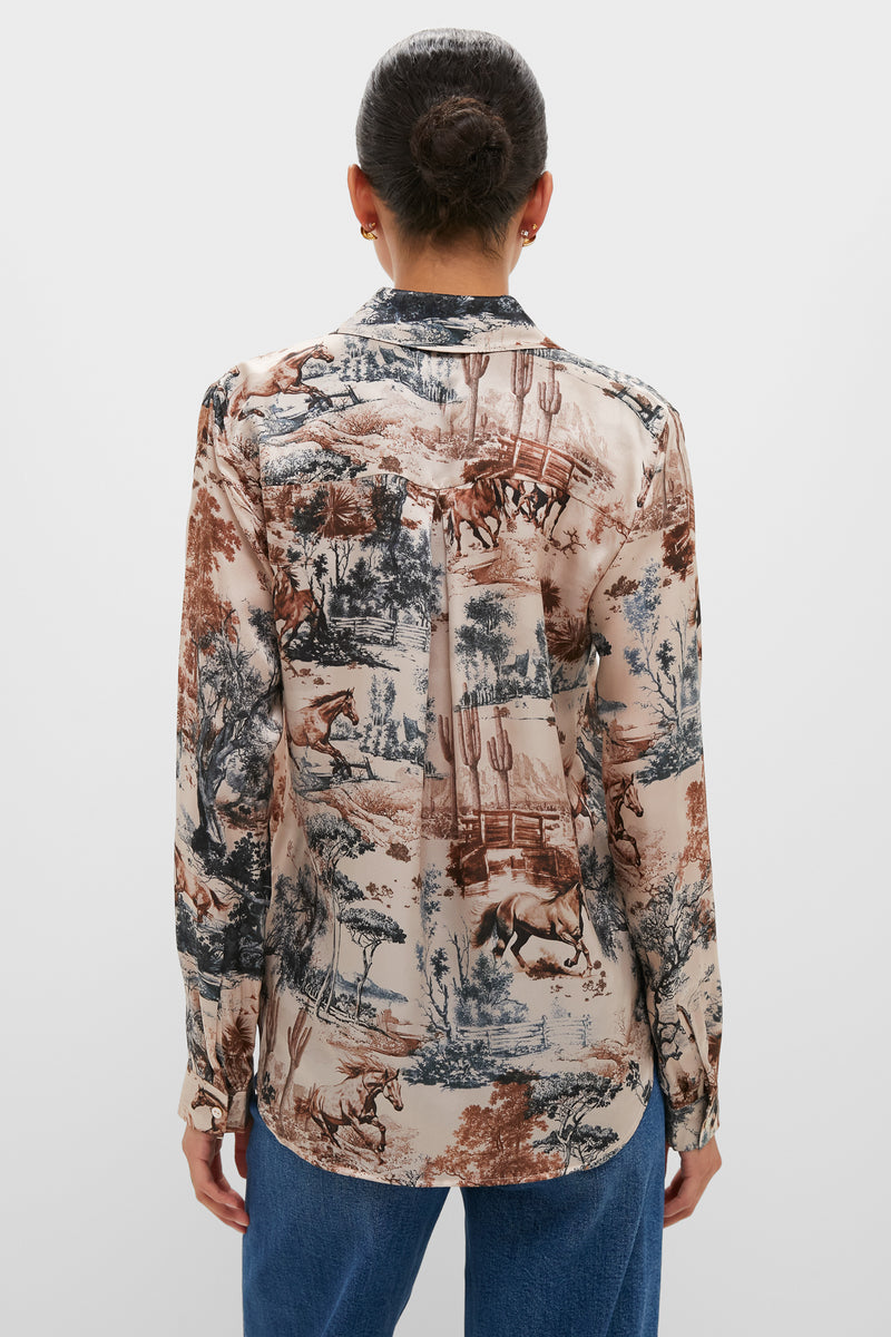 Tan Mountain Western Tyler Long Sleeve Blouse