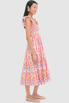 Pink Multi Floral Block Stripe Ellie Nap Dress