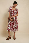 Wildflower Vine Floral Embroidered Mira Midi Dress