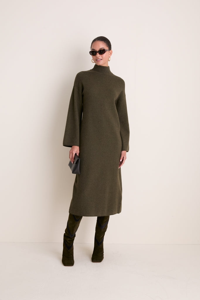 Calfskin Suede Green Beatrice Boots
