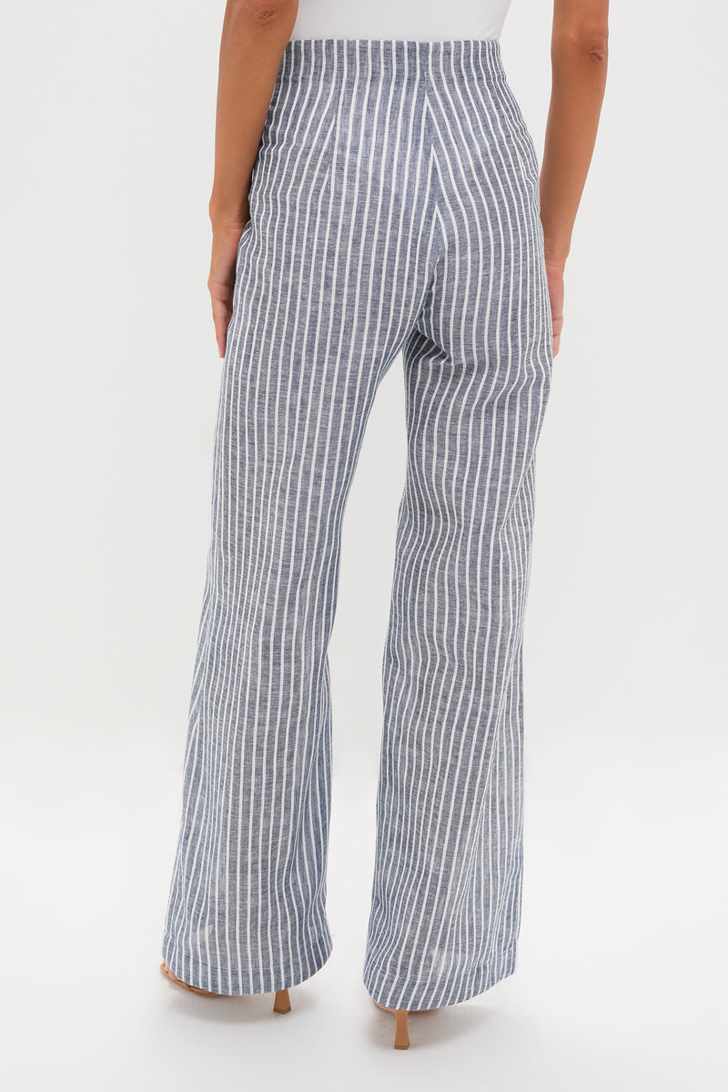 White and Blue Stripes Amor Profundo Pants