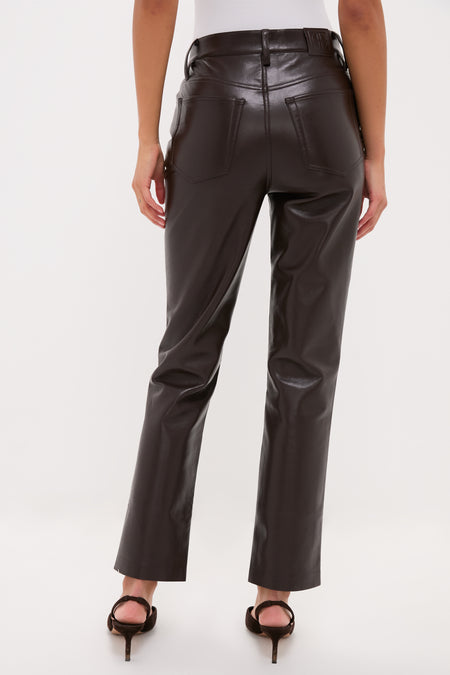 Deep Brown Recycled Leather Bruno Pant