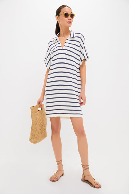 French Stripe Maren Mini Polo Dress