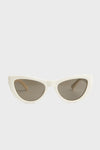 Shiny Solid Ivory Cat Eye Sunglasses