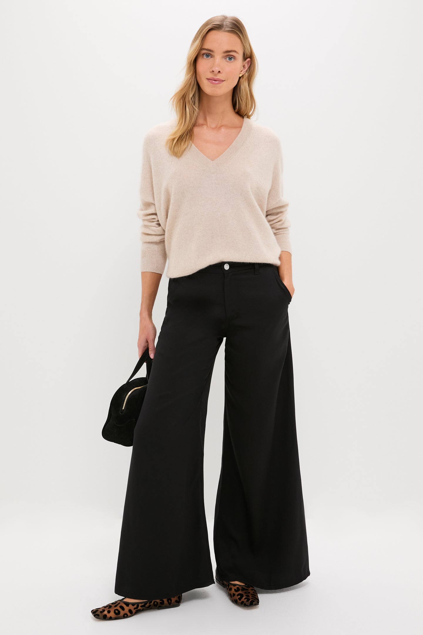 Black Tencel Tulip Trouser