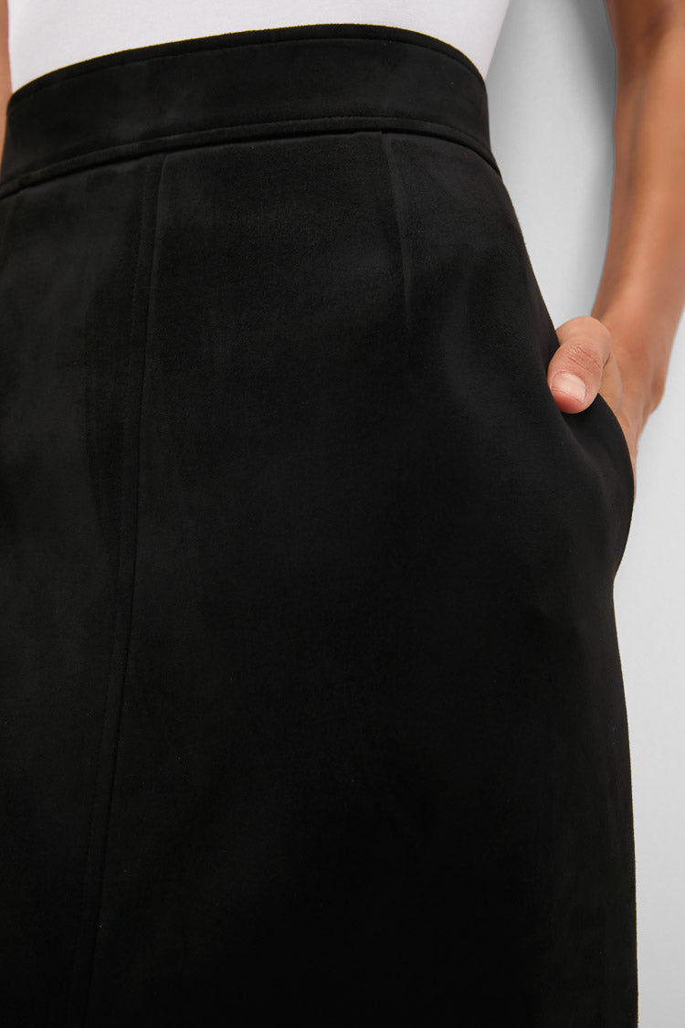 Black Suede Lorna Pencil Skirt