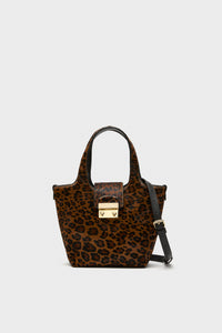 Leopard Pony Hair Mini Market Tote
