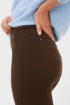Chocolate Brown 28 Inch Compression September Pant: Classic, high-end leggings with zip-pocket detail, perfect for an effortless, fun look.