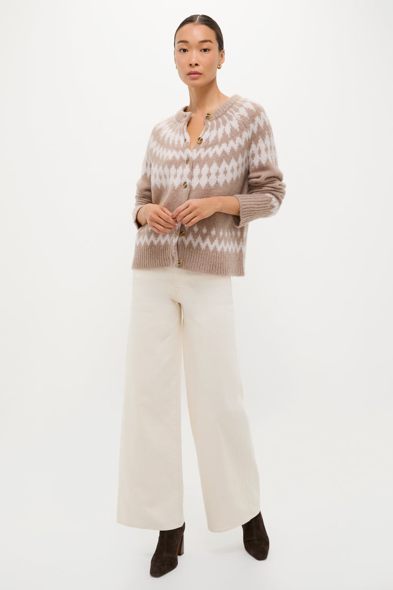 Brown and Gray Marlow Fair Isle Cardigan