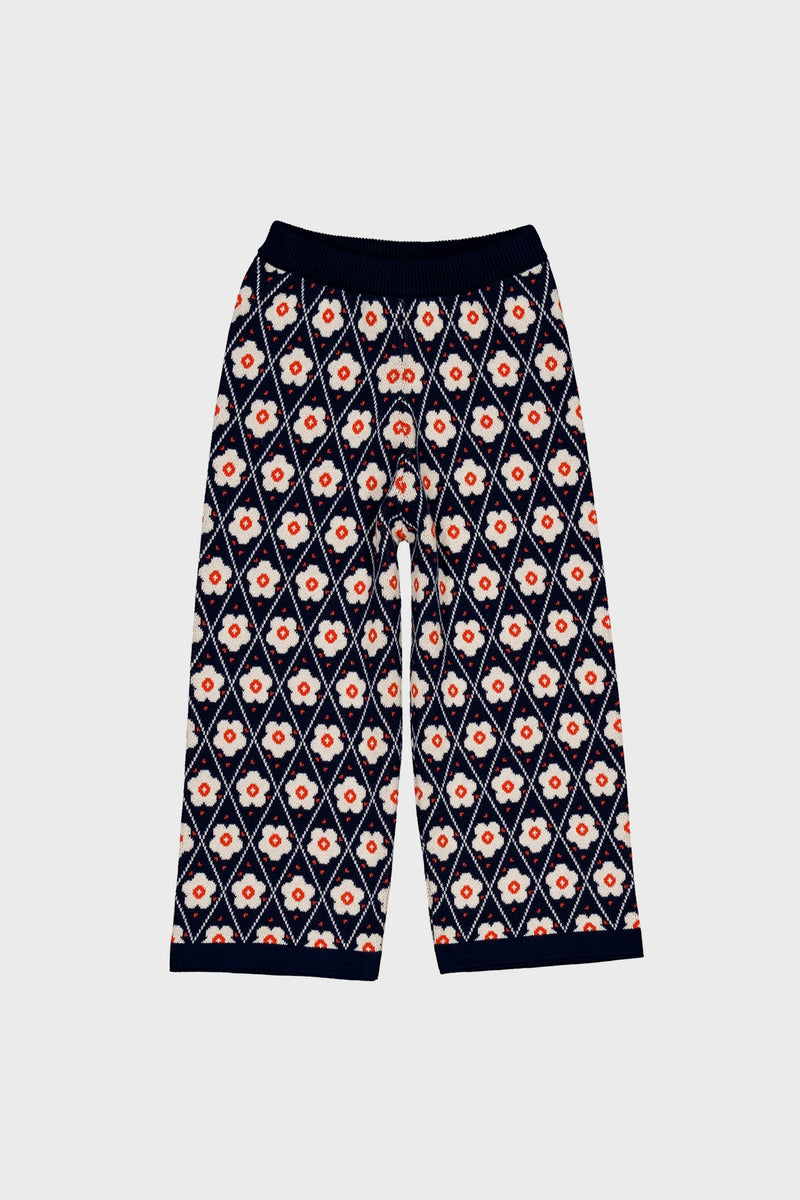 Navy Flower Mathilda Pants