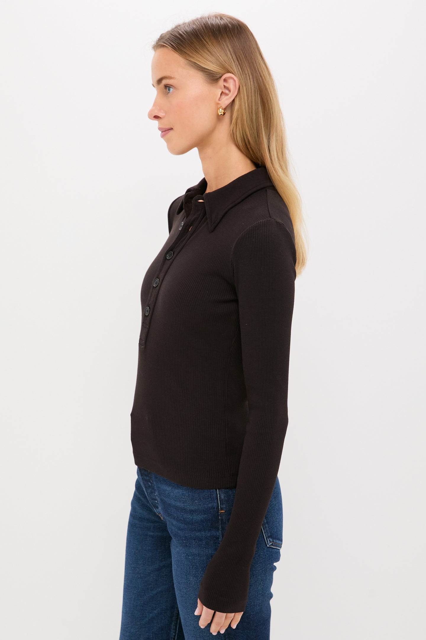 Chocolate Long Sleeve 60's Polo