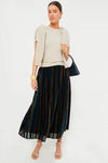 Multicolor Velvet Stripe Alba Skirt