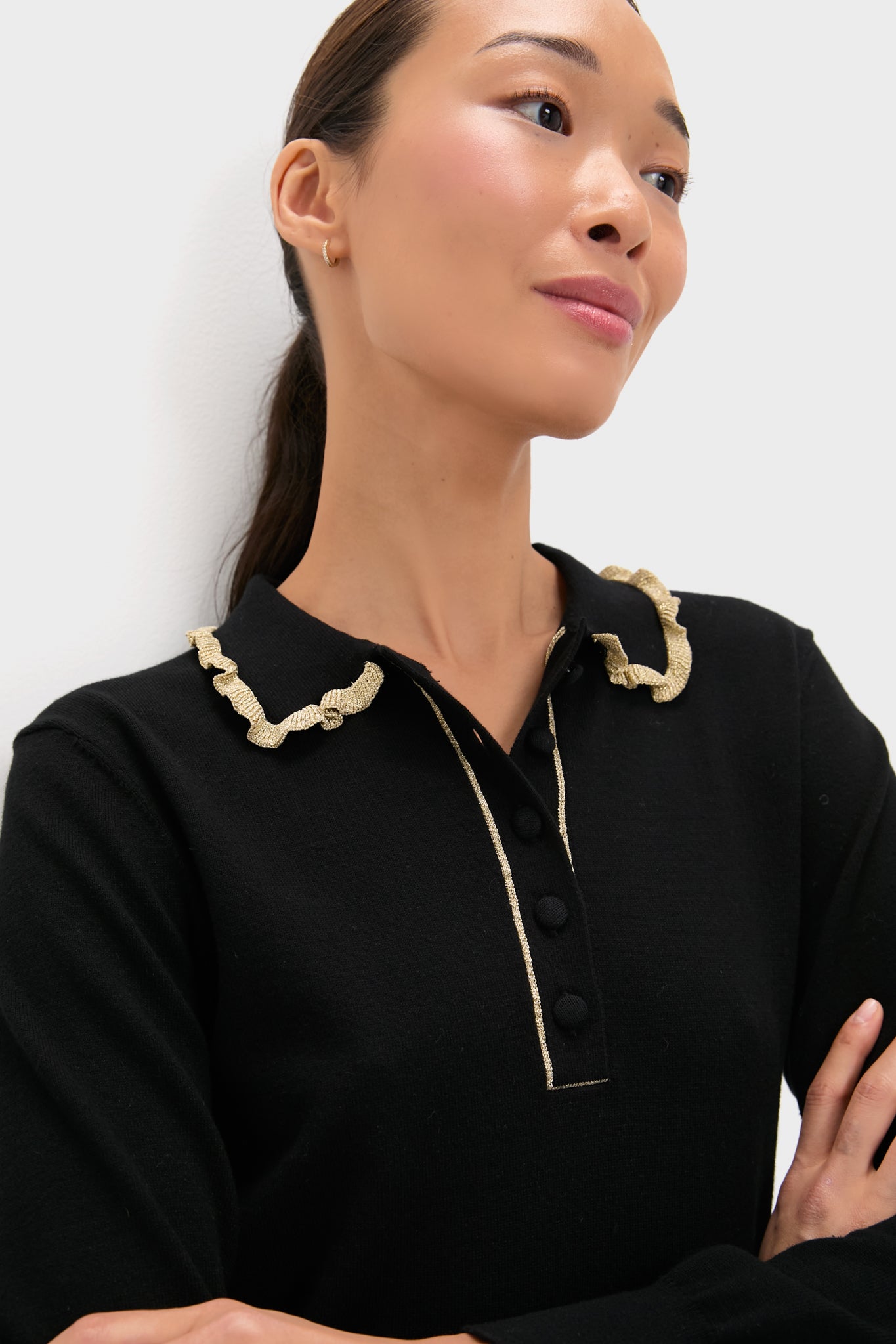 Black Annalane Collared Sweater