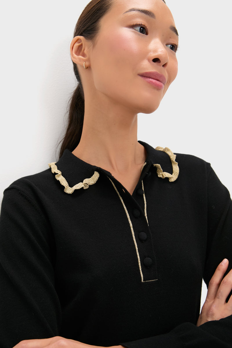 Black Annalane Collared Sweater