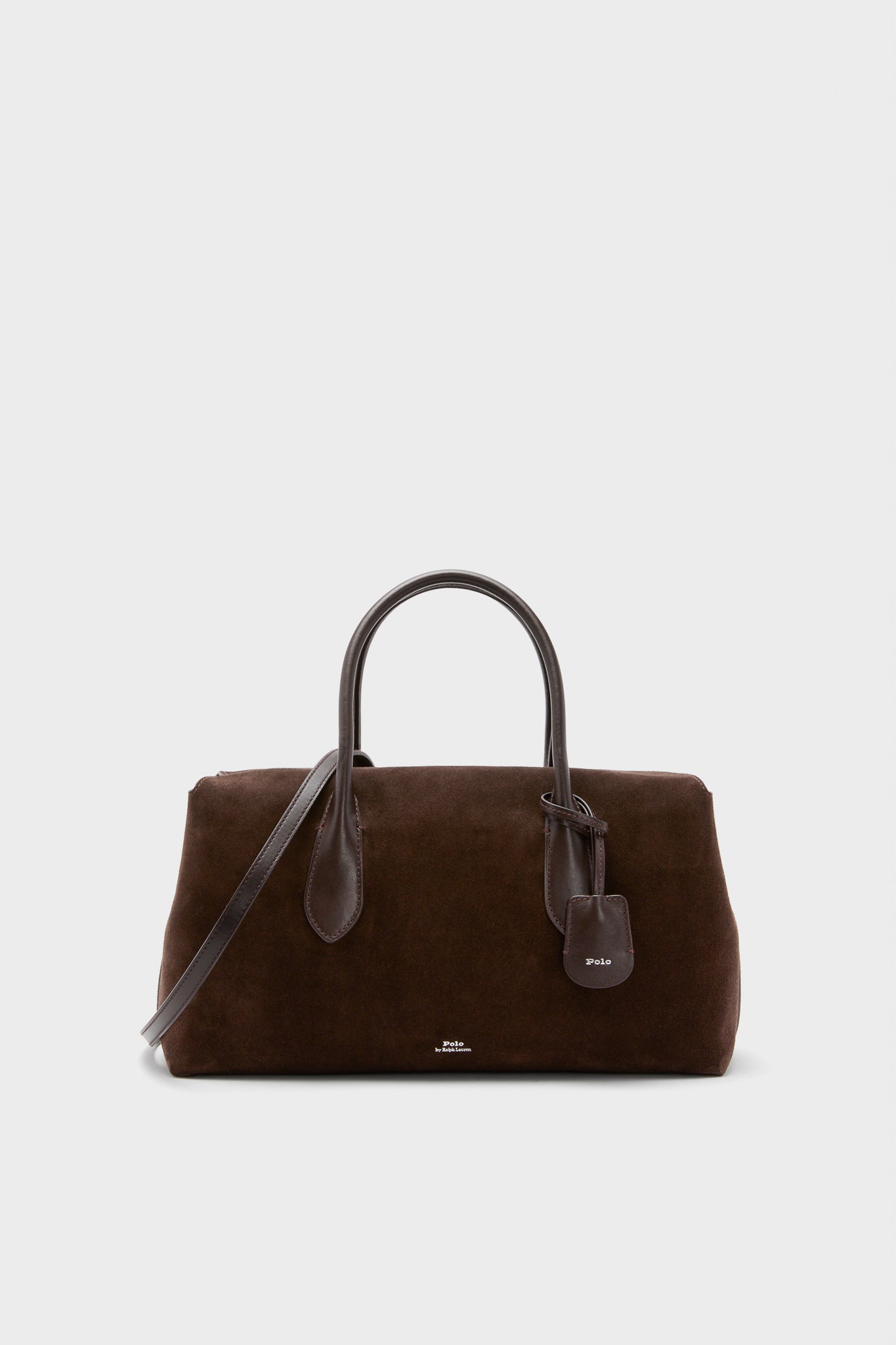 Chocolate and Tobacco Suede and Leather Medium Satchel