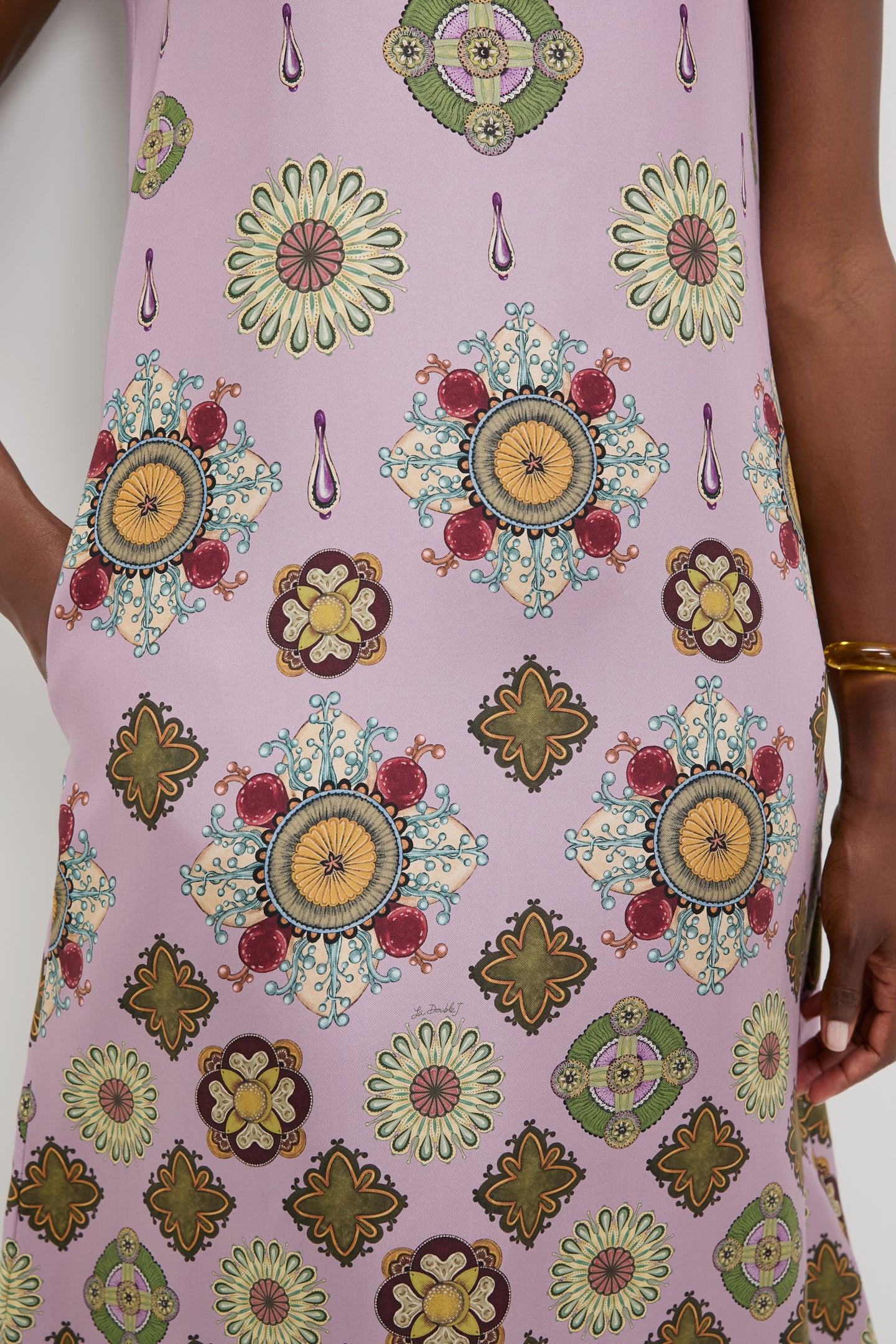 Nucleus Pink Placee Swing Dress with Feathers