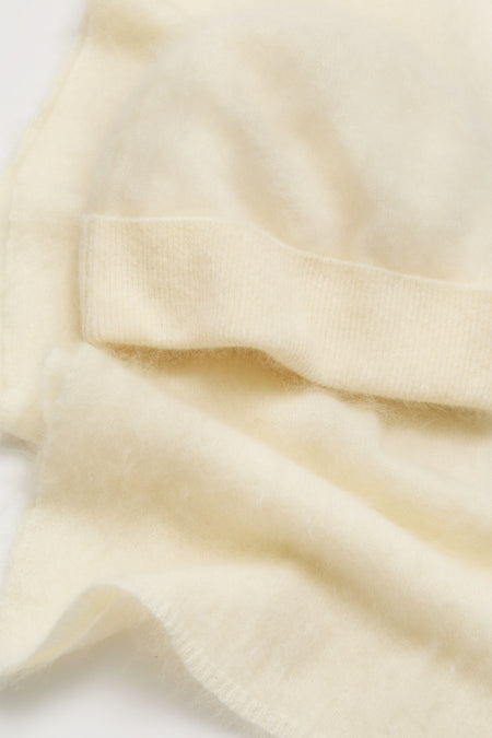 Cream Cashmere Hat and Scarf Set