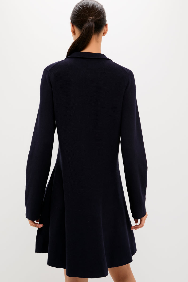 Navy Knit Callie Shirt Dress
