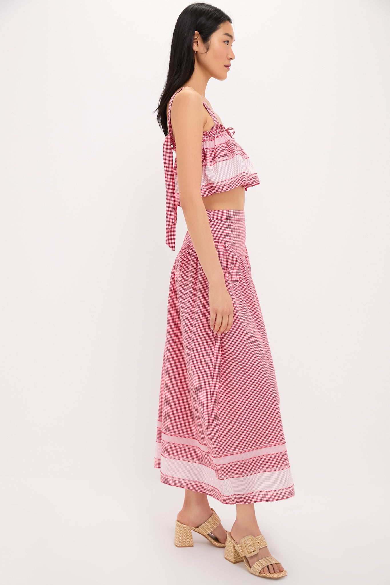 Red and White Judy Skirt Set