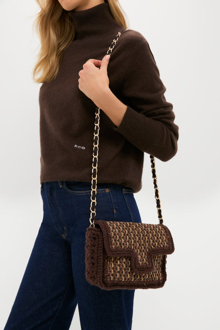 Brown Woven Crossbody