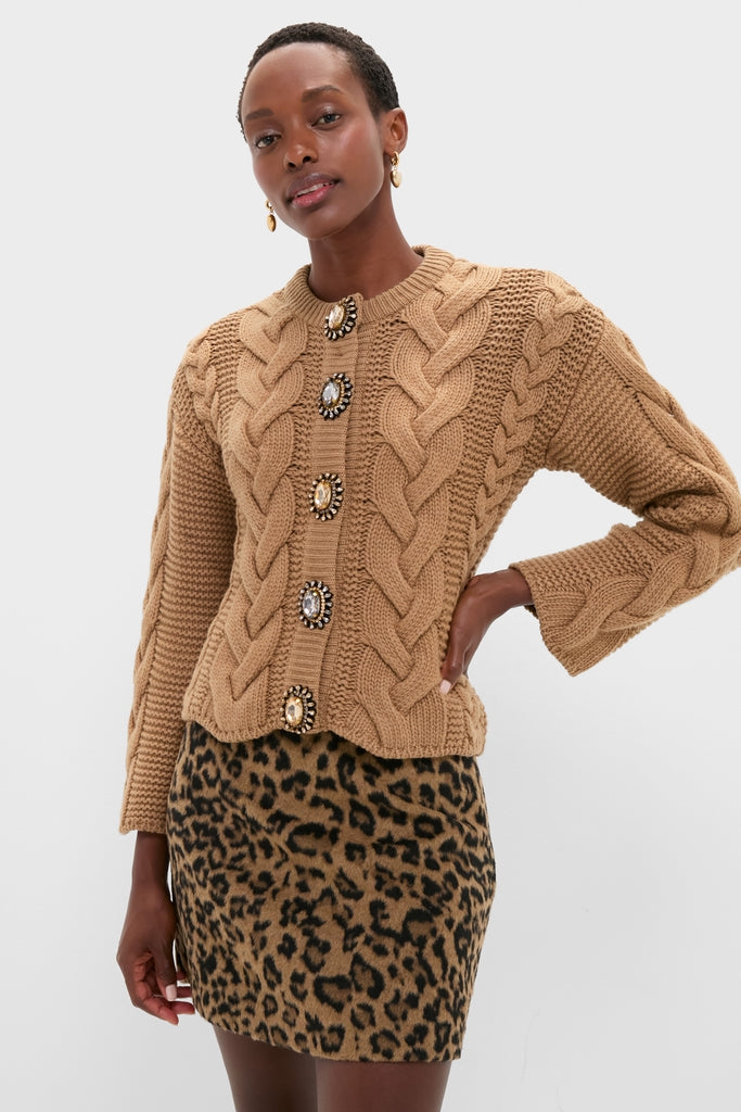 Solid Brown Portrait Cardigan