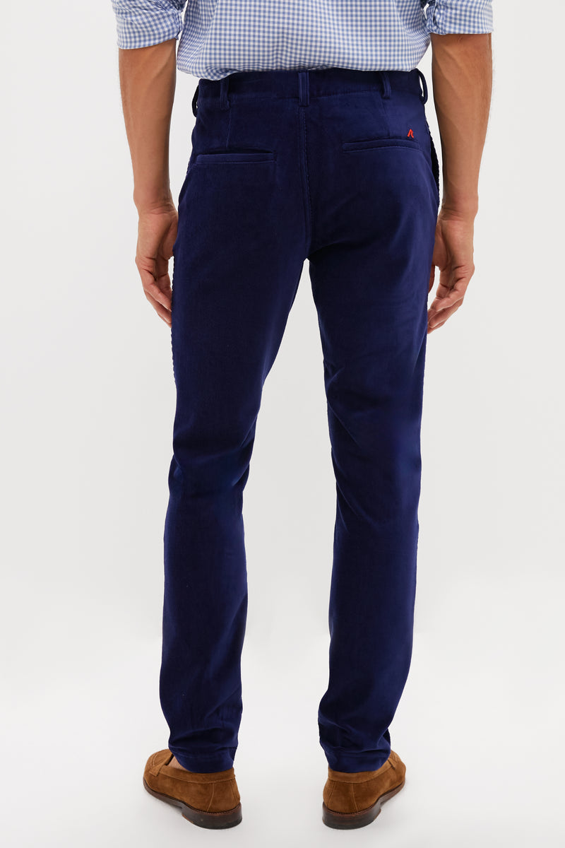 Navy Collins Corduroy Pull-on Trouser (32" Inseam)