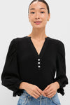 Black Long Sleeve Livia Puff Sleeve Top