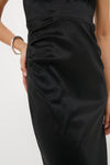 Black Taffeta Simmons Column Dress