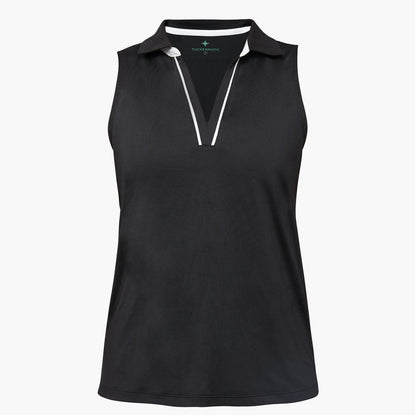 Black Sleeveless Polo Tnuck Sport