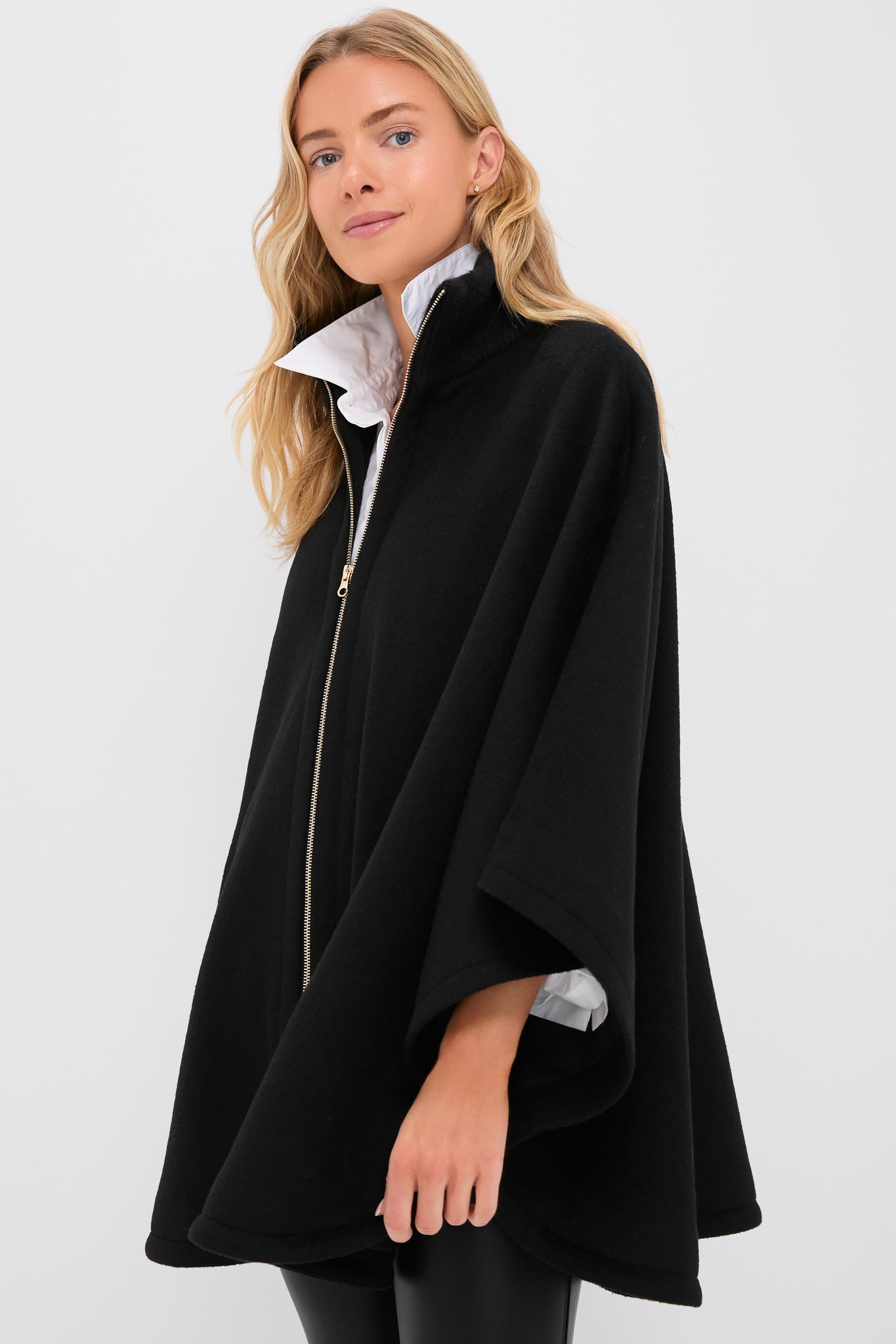 Black Full Zip Huntington Poncho | Tuckernuck
