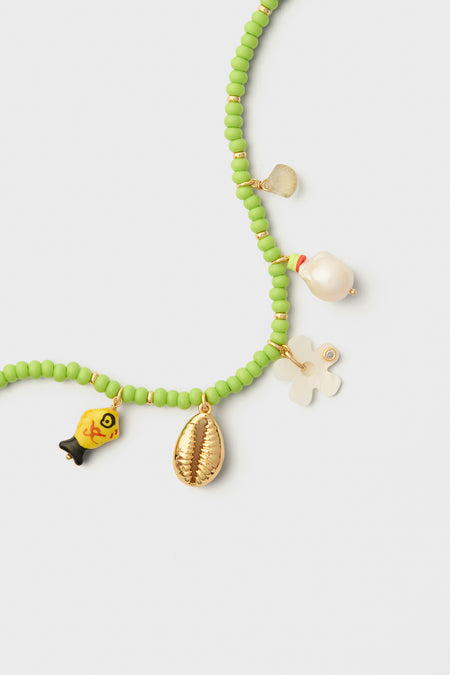Green Romy Charm Necklace