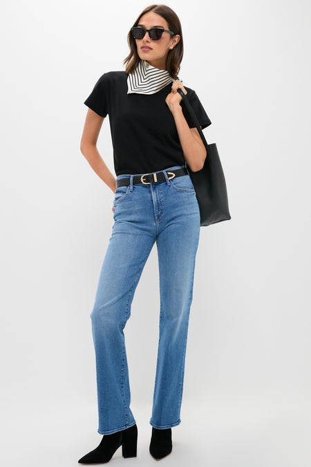 Black Croc and Gold Jeanette Belt