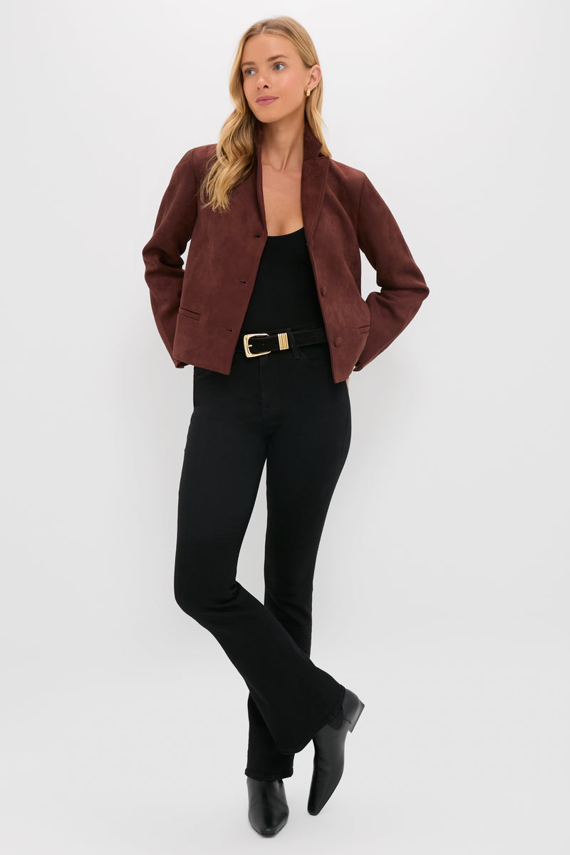 Deep Mocha Vegan Suede Zaria Jacket