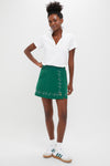 Green Embroidered 15 Inch Performance Stretch Woven Halliet Golf Skirt