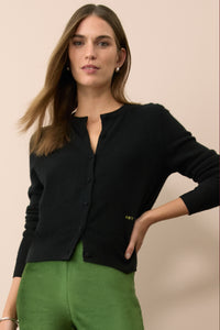 Black Cashmere Riley Cardigan