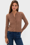 Mocha Pointelle Capucine Cardigan