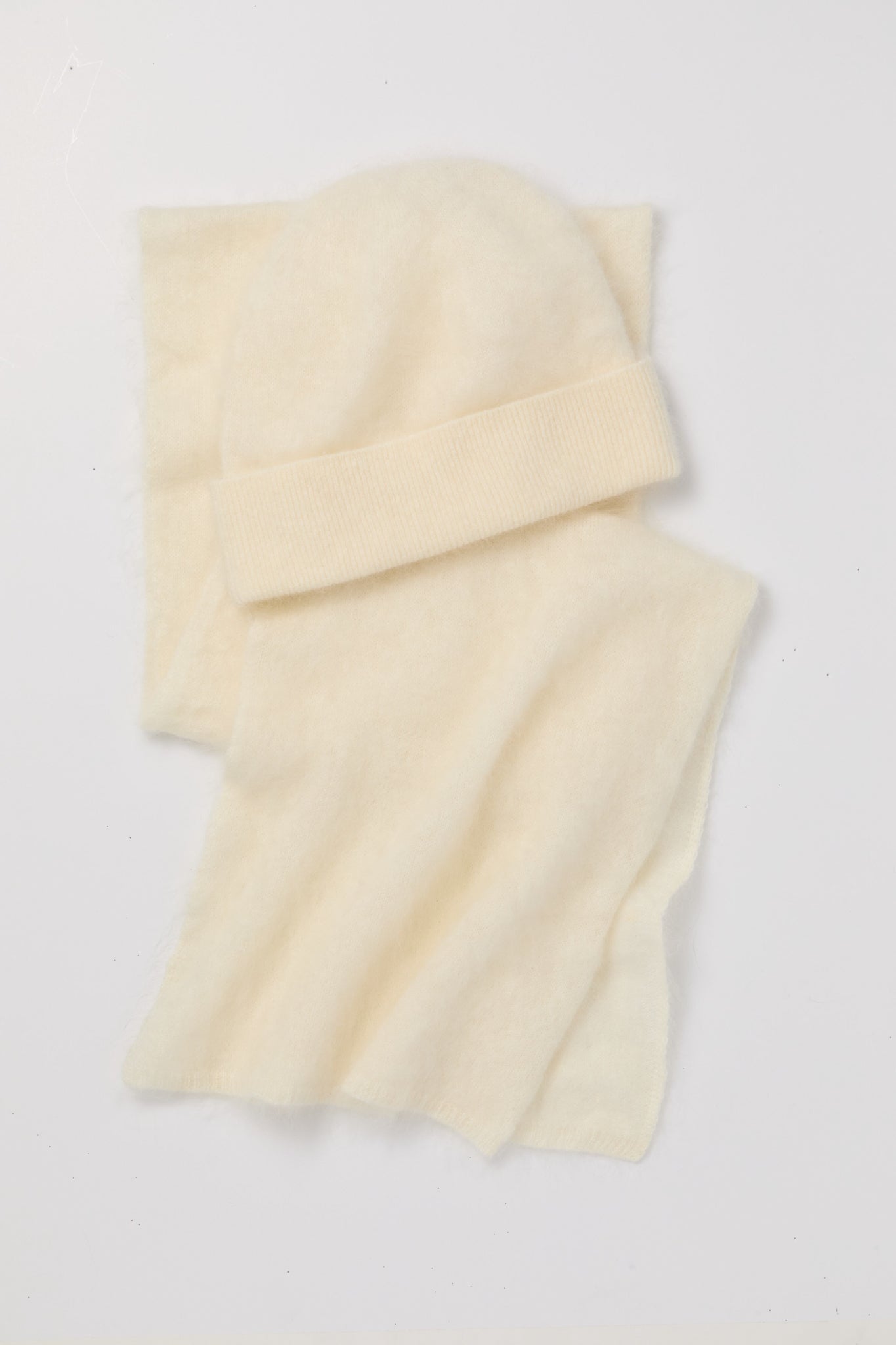 Cream Cashmere Hat and Scarf Set