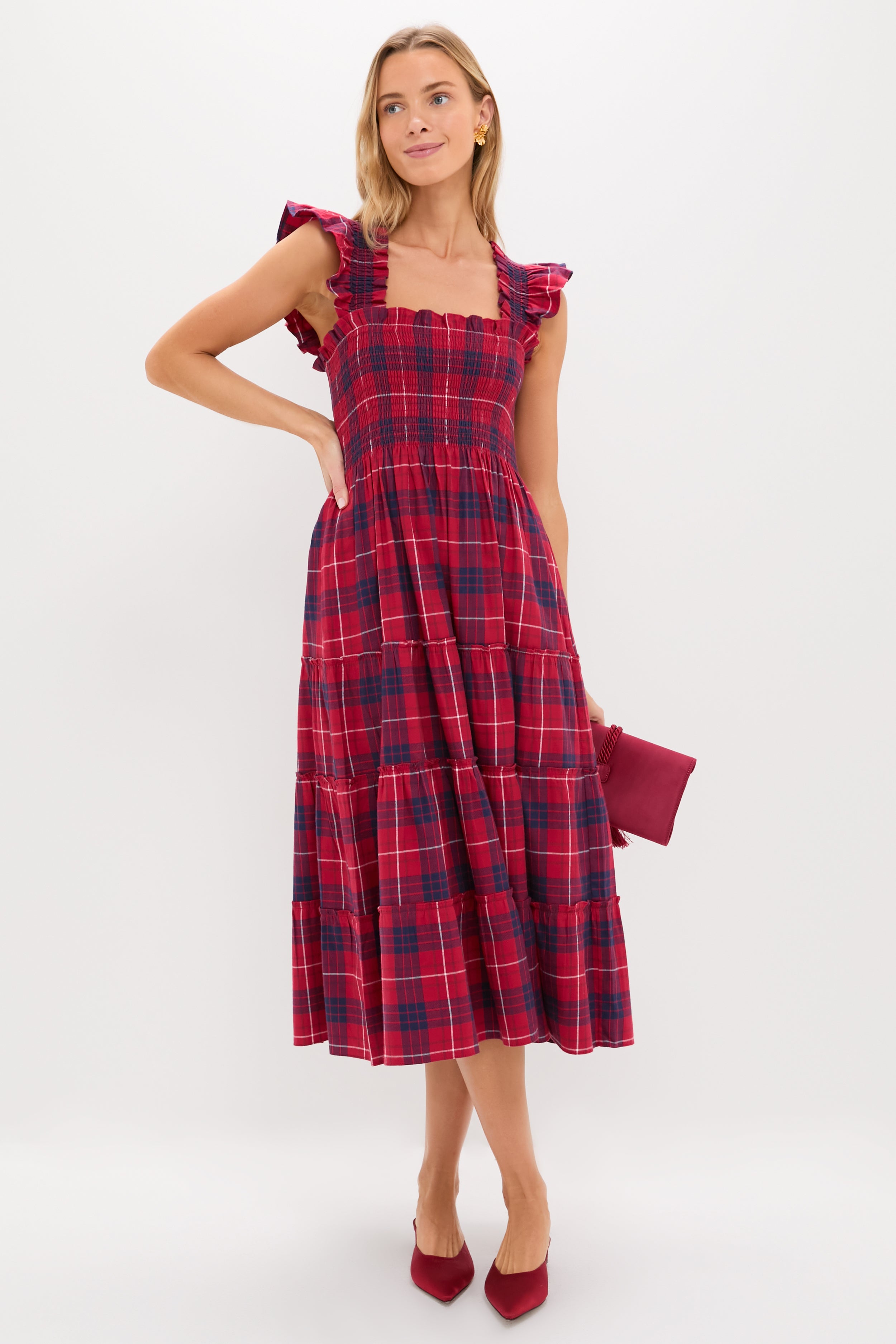 Cherry Tartan Ellie Nap Dress | Hill House Home