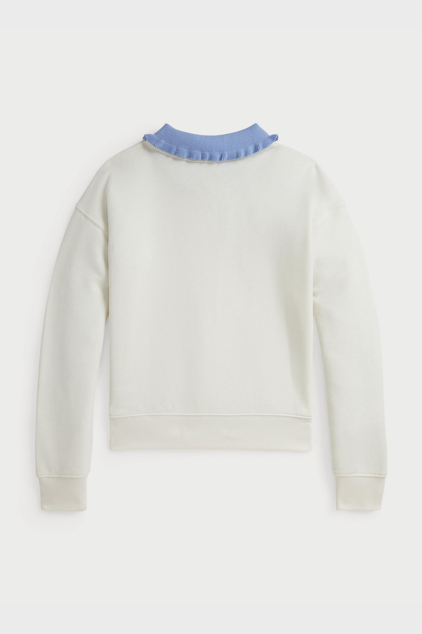 Long-Sleeve Lightweight Seasonal Terry Ruffle Collared Sweatshirt