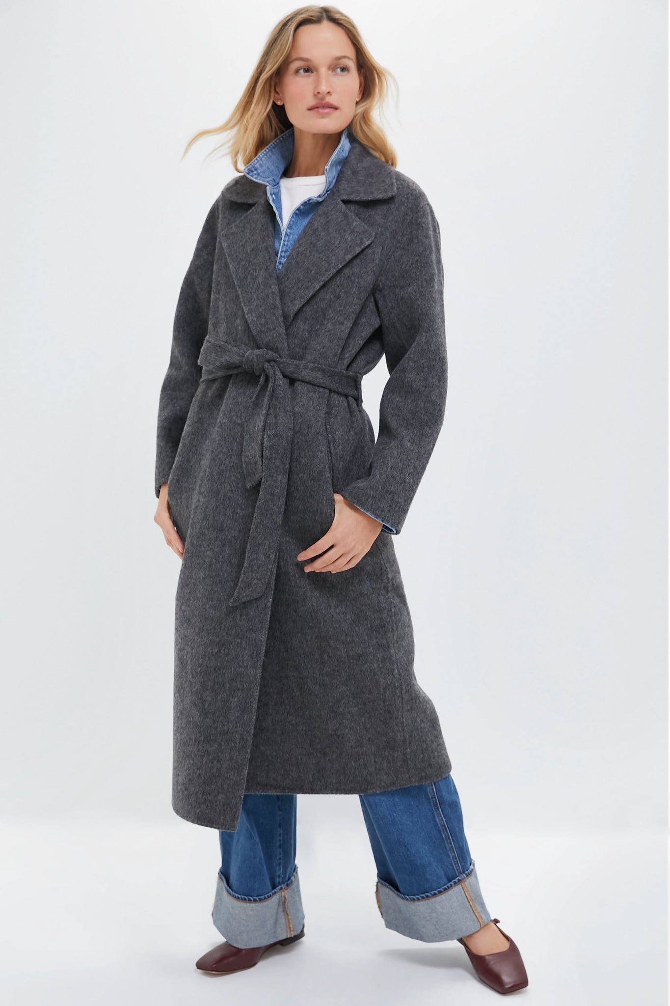 Dark Gray Georgia Wrap Coat Alex Mill