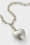 Silver Puffy Heart Necklace