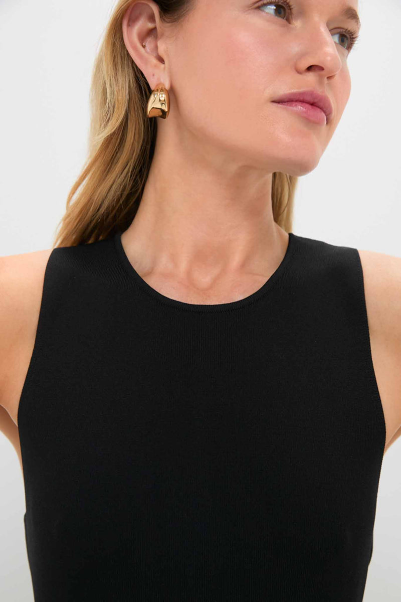 Black & Cream Charlotte Knit Midi Dress